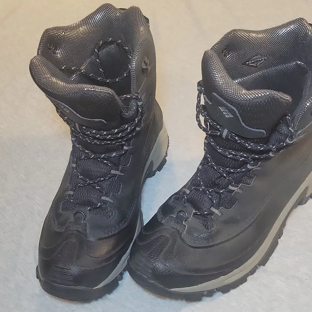 Columbia Omni-Tech Waterproof Hiking Boots Men's 10.5 Black Gray YM5400-010